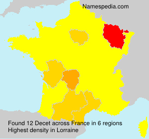 Surname Decet in France Surname Decet in France