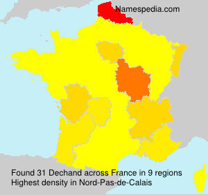 Surname Dechand in France Surname Dechand in France