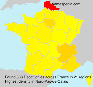Surname Decottignies in France Surname Decottignies in France