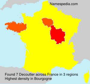 Surname Decoutter in France Surname Decoutter in France