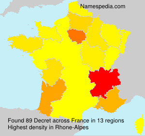 Surname Decret in France Surname Decret in France
