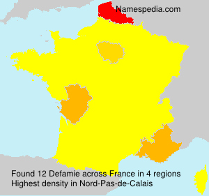 Surname Defamie in France Surname Defamie in France