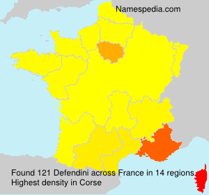 Surname Defendini in France Surname Defendini in France