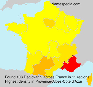 Surname Degiovanni in France Surname Degiovanni in France