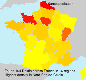 Surname Delain in France Surname Delain in France