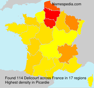 Surname Delicourt in France Surname Delicourt in France