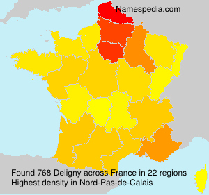 Surname Deligny in France Surname Deligny in France