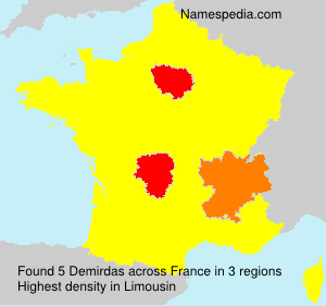 Surname Demirdas in France Surname Demirdas in France