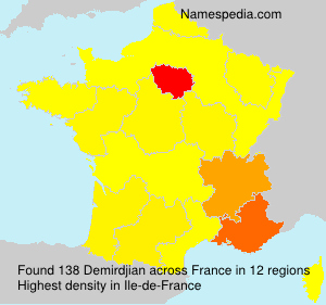 Surname Demirdjian in France Surname Demirdjian in France