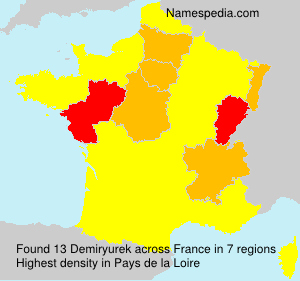 Surname Demiryurek in France Surname Demiryurek in France