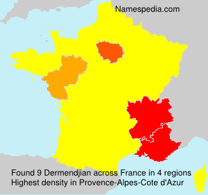 Surname Dermendjian in France Surname Dermendjian in France