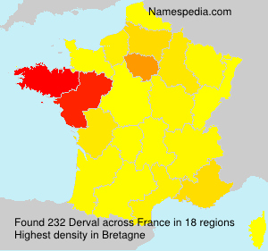 Surname Derval in France Surname Derval in France