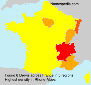Surname Dervis in France Surname Dervis in France
