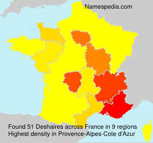 Surname Deshaires in France Surname Deshaires in France