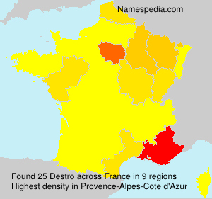Surname Destro in France Surname Destro in France