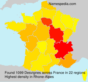 Surname Desvignes in France Surname Desvignes in France