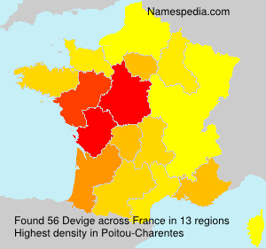 Surname Devige in France Surname Devige in France