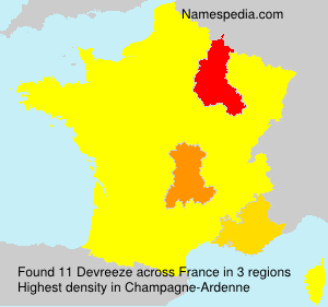Surname Devreeze in France Surname Devreeze in France