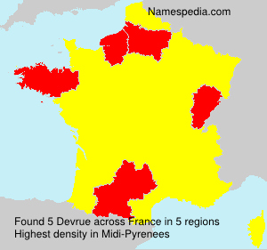 Surname Devrue in France Surname Devrue in France