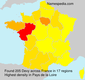 Surname Devy in France Surname Devy in France