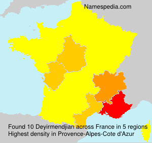 Surname Deyirmendjian in France Surname Deyirmendjian in France