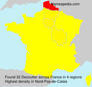 Surname Dezoutter in France Surname Dezoutter in France