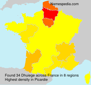 Surname Dhuiege in France Surname Dhuiege in France