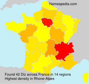 Surname Diz in France Surname Diz in France