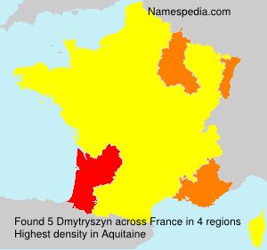 Surname Dmytryszyn in France