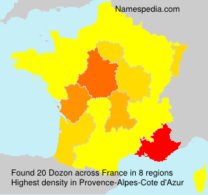 Surname Dozon in France Surname Dozon in France
