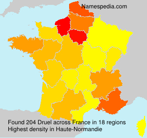 Surname Druel in France Surname Druel in France
