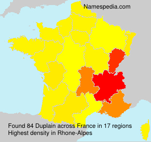 Surname Duplain in France Surname Duplain in France