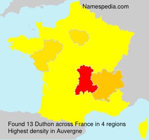 Surname Duthon in France Surname Duthon in France