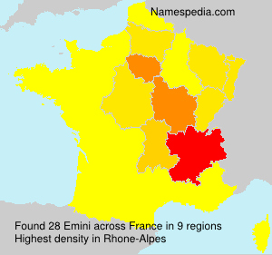 Surname Emini in France Surname Emini in France