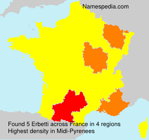 Surname Erbetti in France Surname Erbetti in France