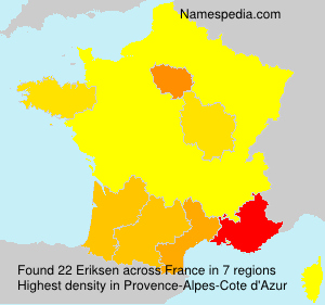 Surname Eriksen in France Surname Eriksen in France