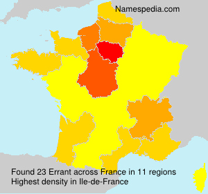Surname Errant in France Surname Errant in France