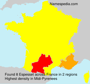 Surname Espesset in France Surname Espesset in France