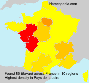 Surname Etavard in France
