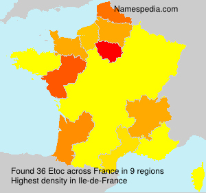 Surname Etoc in France Surname Etoc in France