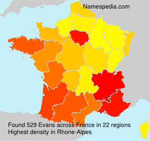 Surname Evans in France