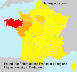 Surname Fablet in France Surname Fablet in France