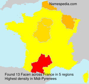 Surname Facen in France Surname Facen in France