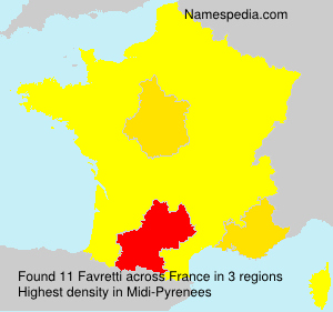 Surname Favretti in France