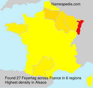 Surname Feyertag in France Surname Feyertag in France