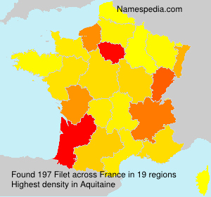 Surname Filet in France Surname Filet in France