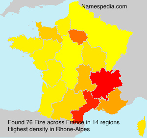 Surname Fize in France Surname Fize in France