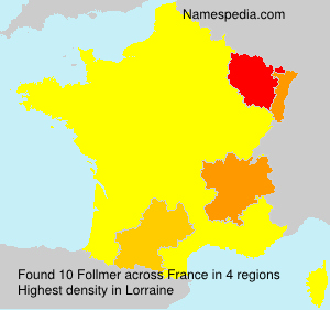 Surname Follmer in France Surname Follmer in France