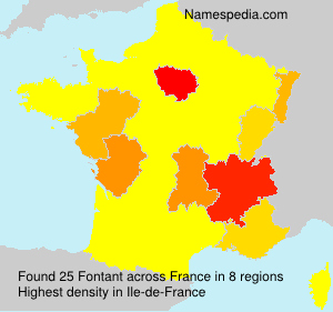 Surname Fontant in France Surname Fontant in France