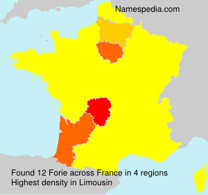 Surname Forie in France Surname Forie in France